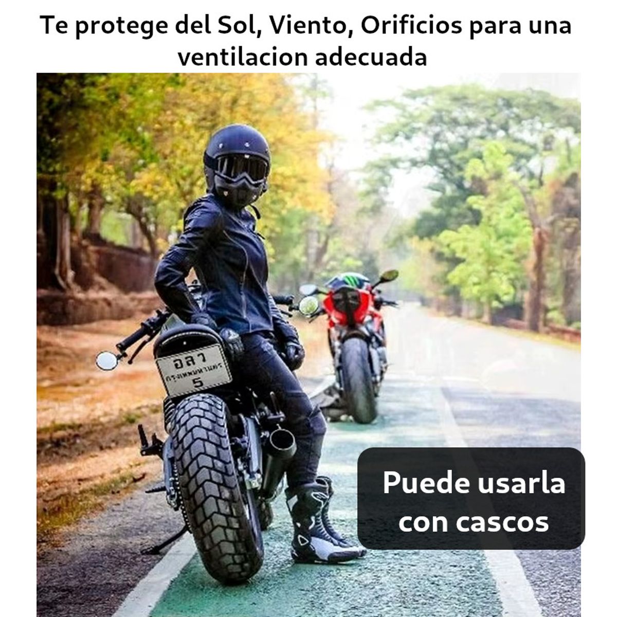 GENERICO - Lente Cortaviento Mascara Rostro Moto Bicicleta Sol Lluvia