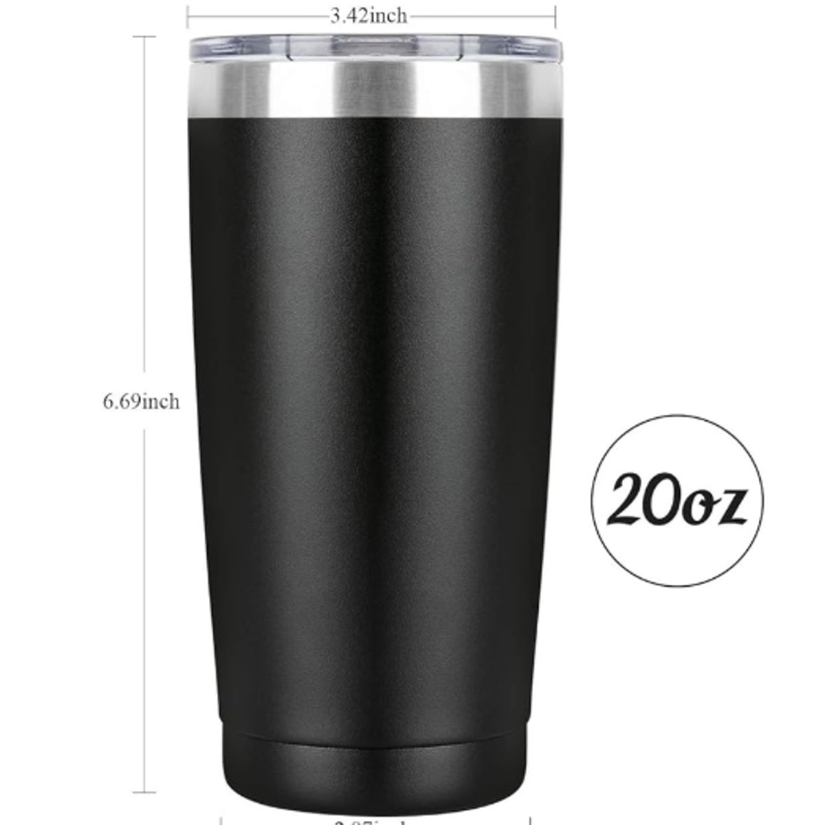 GENERICO - Vaso Termico Negro de 20 Onzas