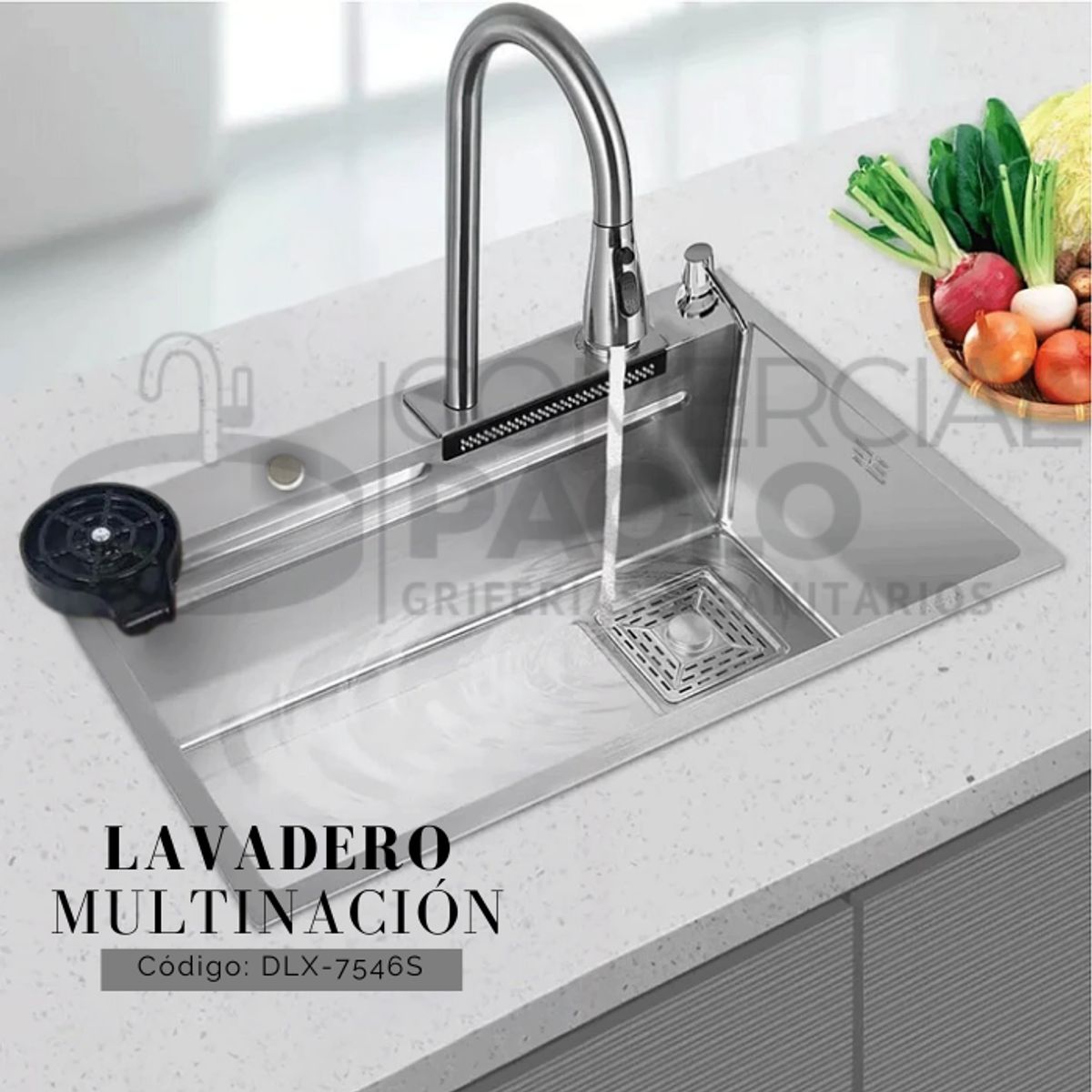 FRATELLI - LAVADERO DE COCINA MULTIFUNCIONAL  ACERO INOX SATINADO DLX-7546S
