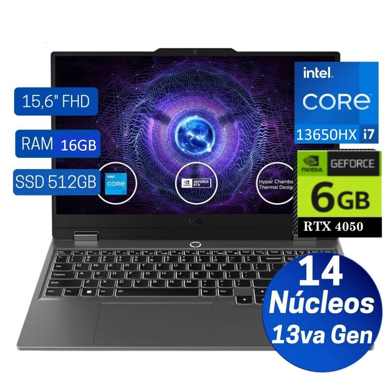 LENOVO - Lenovo LOQ 15IRX9  83DV00FKLM i7 13650HX 16GB 512GB SSD 6GB VIDEO RTX 4050