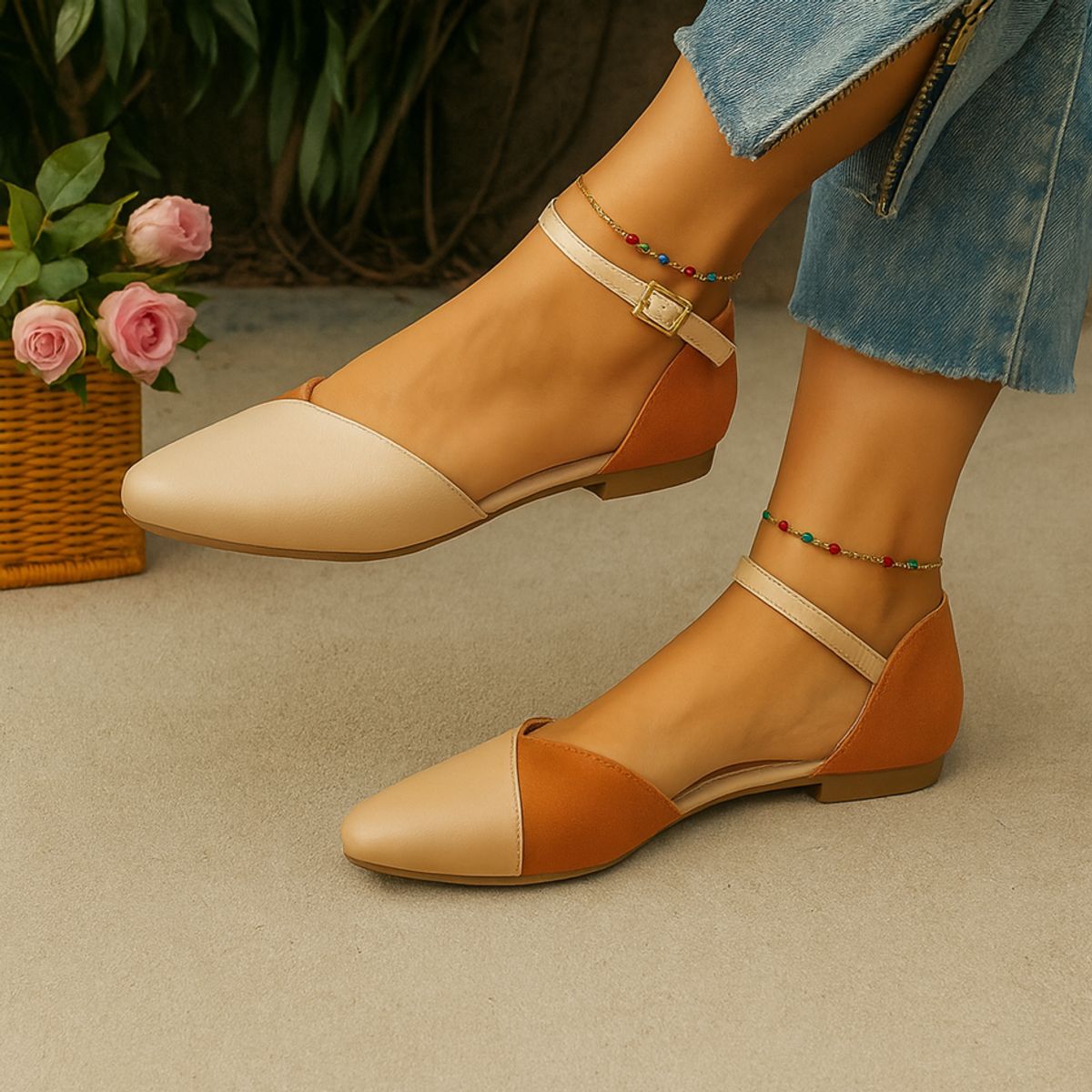 GENERICO - Balerinas Mujer Misshus Lua camel beige