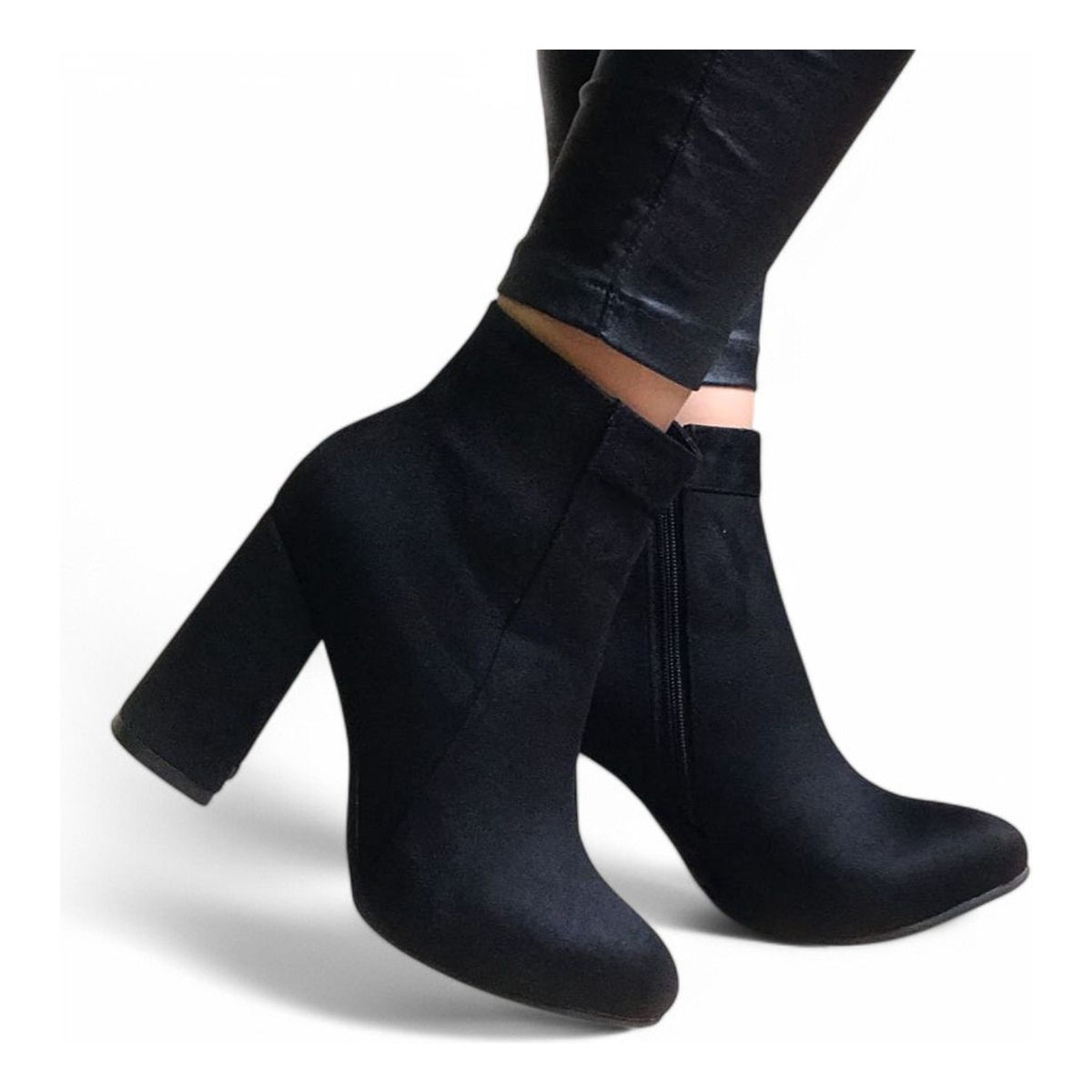 GENERICO - Bota Mujer Taco 9 Gamuza 2086L-60 Color Negro