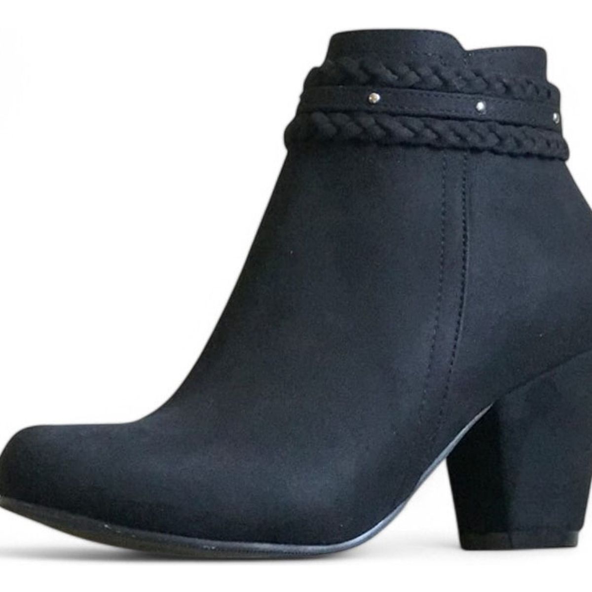 GENERICO - Botin Mujer Gamuza Taco 7 Gamuza 2086L-60 Color Negro
