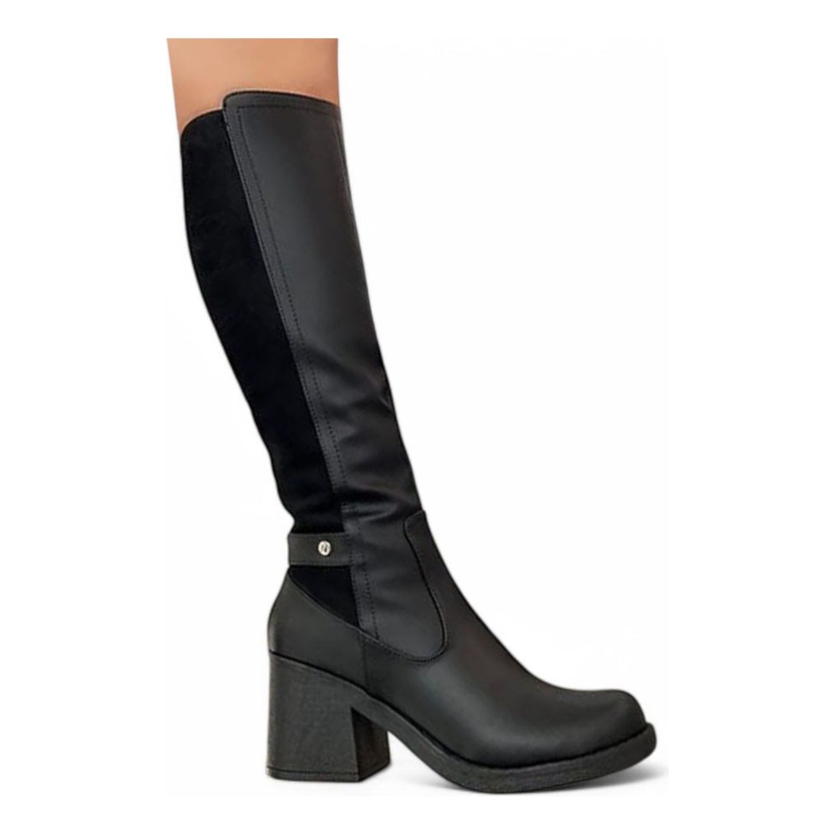 GENERICO - Botin Mujer Taco 7 Gamuza Posterior 2086L-70 Color Negro