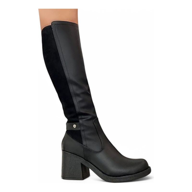 GENERICO - Botin Mujer Taco 7 Gamuza Posterior 2086L-70 Color Negro