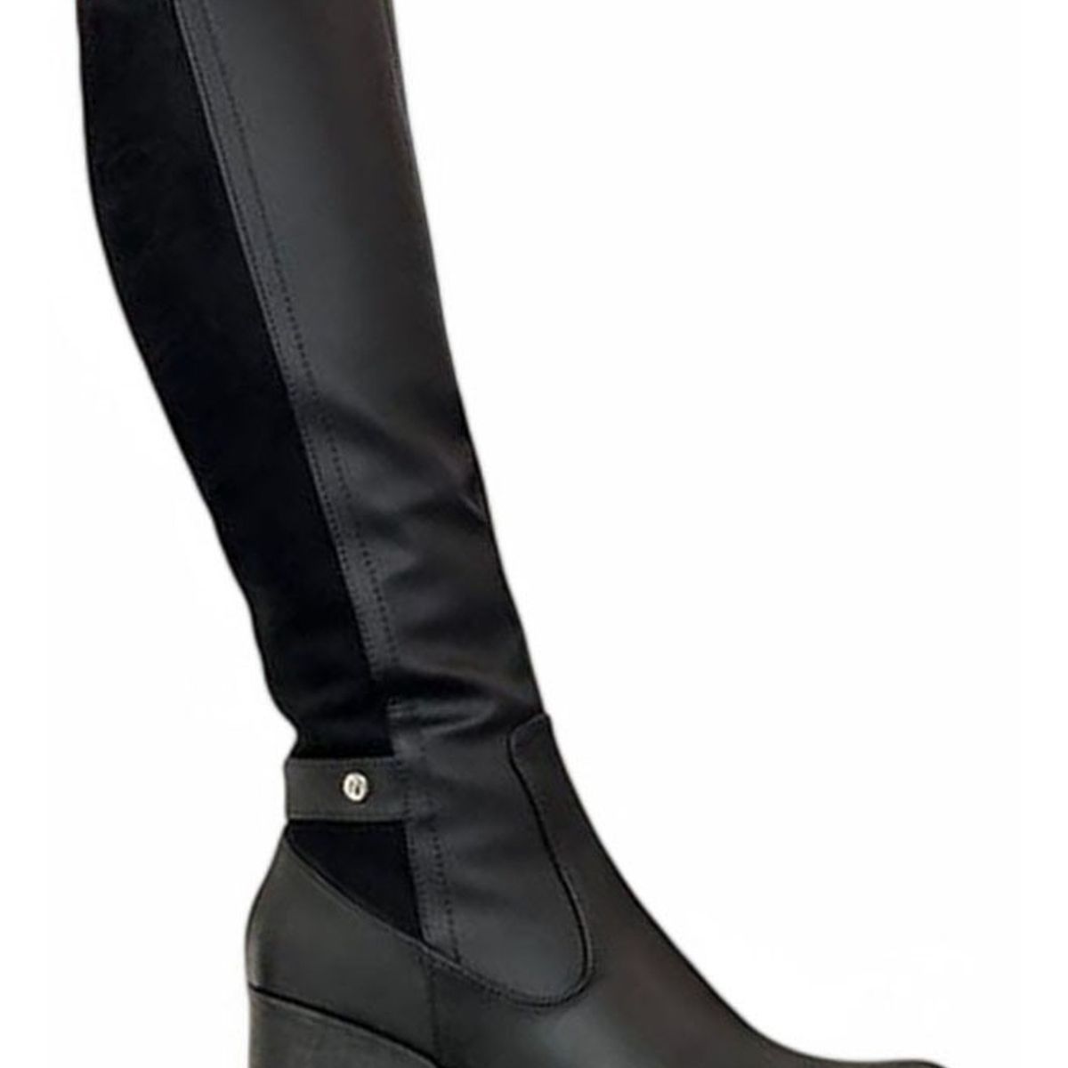 GENERICO - Botin Mujer Taco 7 Gamuza Posterior 2086L-70 Color Negro