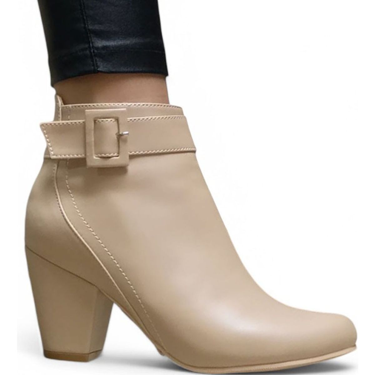 GENERICO - Botin Mujer Taco 7 Vegano 2086L-60 Color Beige