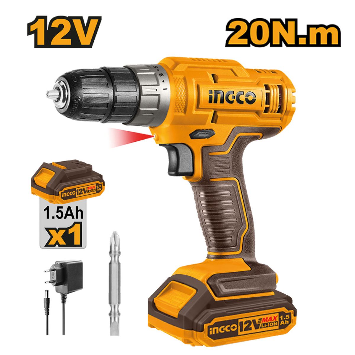 INGCO TOOLS - ATORNILLADOR INGCO 12V CDLI1218 + PISTOLA DE PINTAR INGCO 450W SPG3508