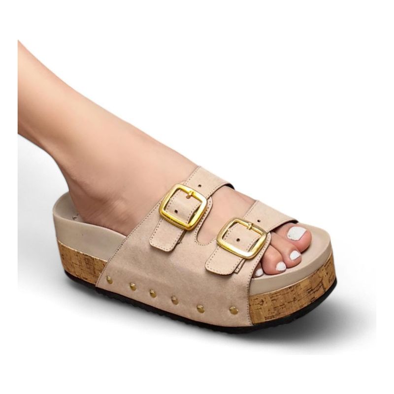 GENERICO - Sandalia Mujer Plataforma 7 Cm 2086L-52 Color Beige