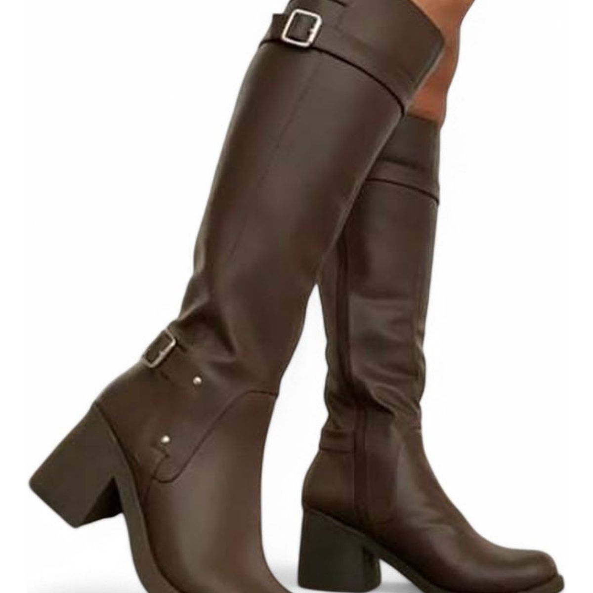 GENERICO - Botin Mujer Taco 7 Doble Hebilla 2086L-70 Color Marron