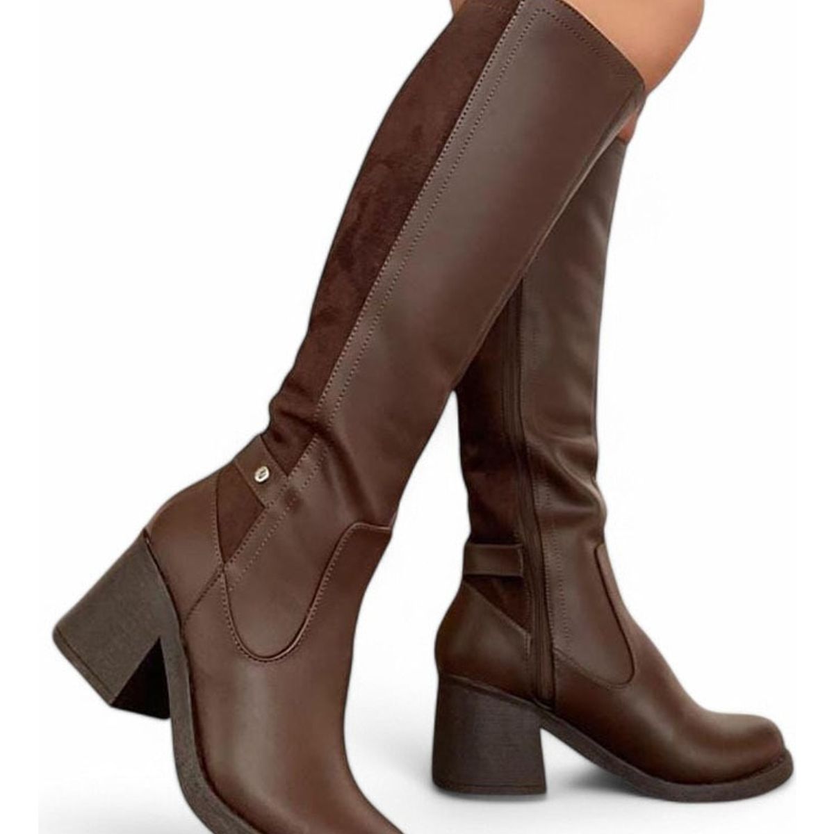 GENERICO - Botin Mujer Taco 7 Gamuza Posterior 2086L-70 Color Marron