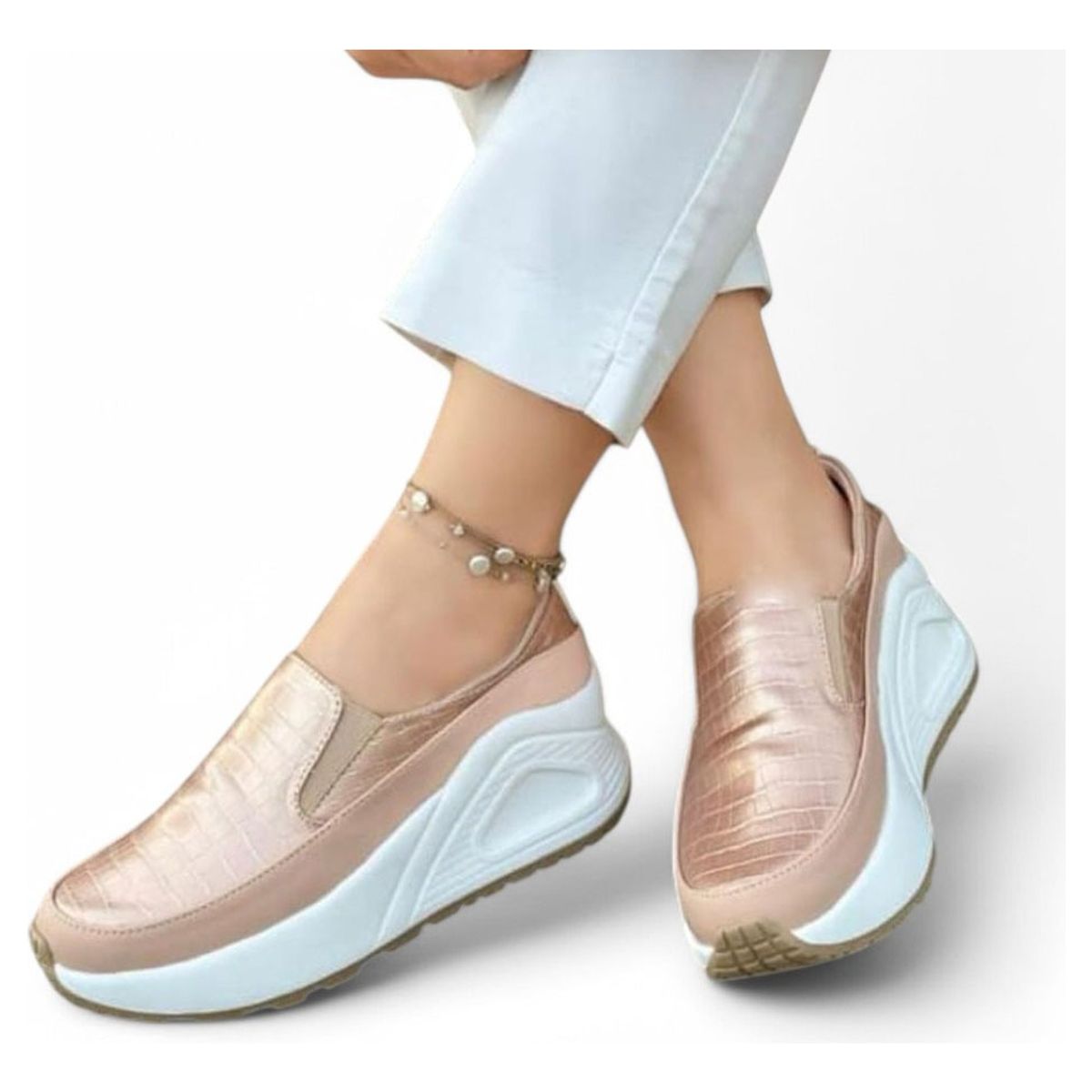 GENERICO - Mocasin Mujer Future 2086L-55 Color Oro Rosa