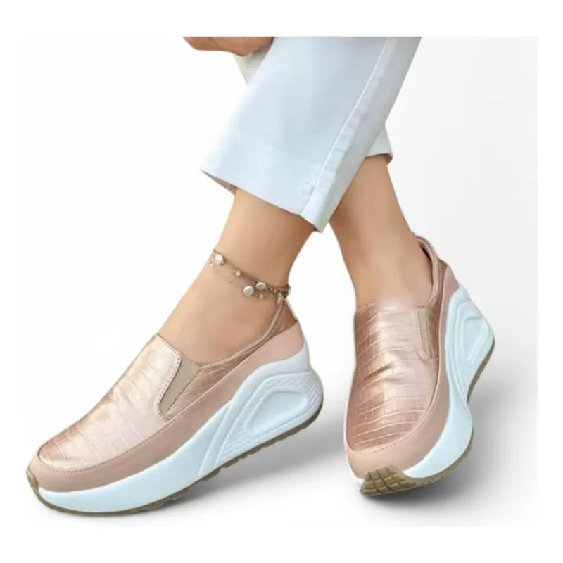 GENERICO - Mocasin Mujer Future 2086L-55 Color Oro Rosa