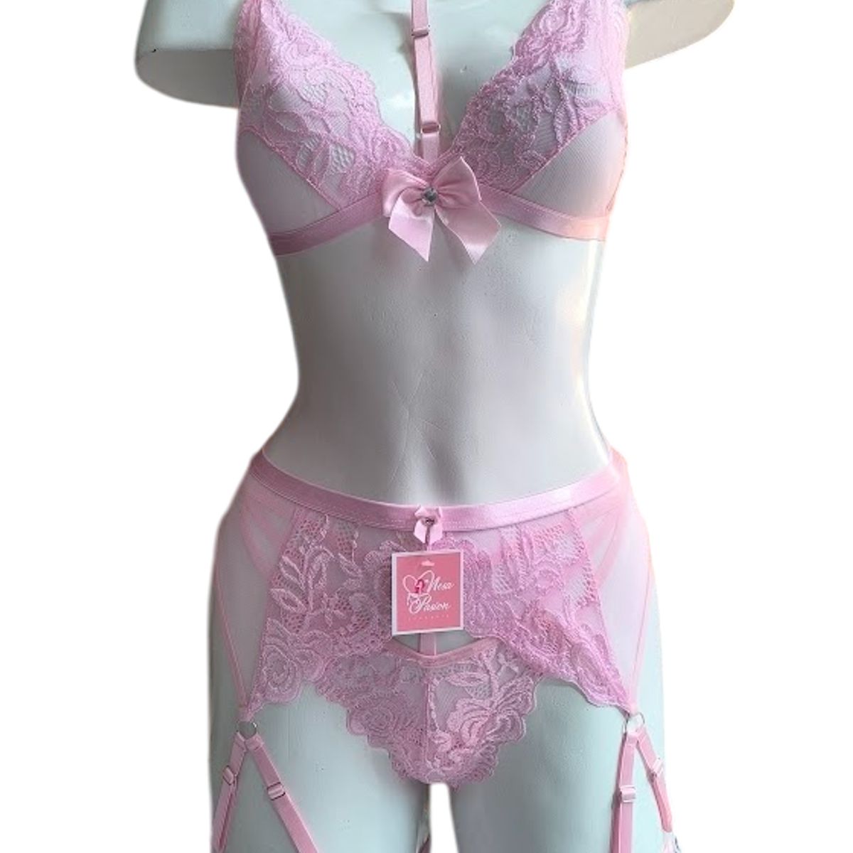 GENERICO - LENCERIA PORTALIGAS DE ENCAJE CON LIGUEROS