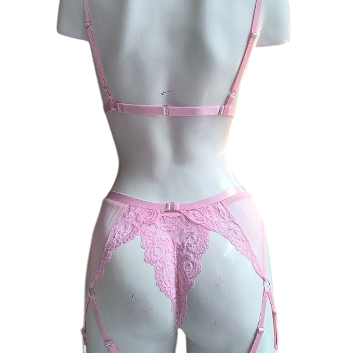 GENERICO - LENCERIA PORTALIGAS DE ENCAJE CON LIGUEROS