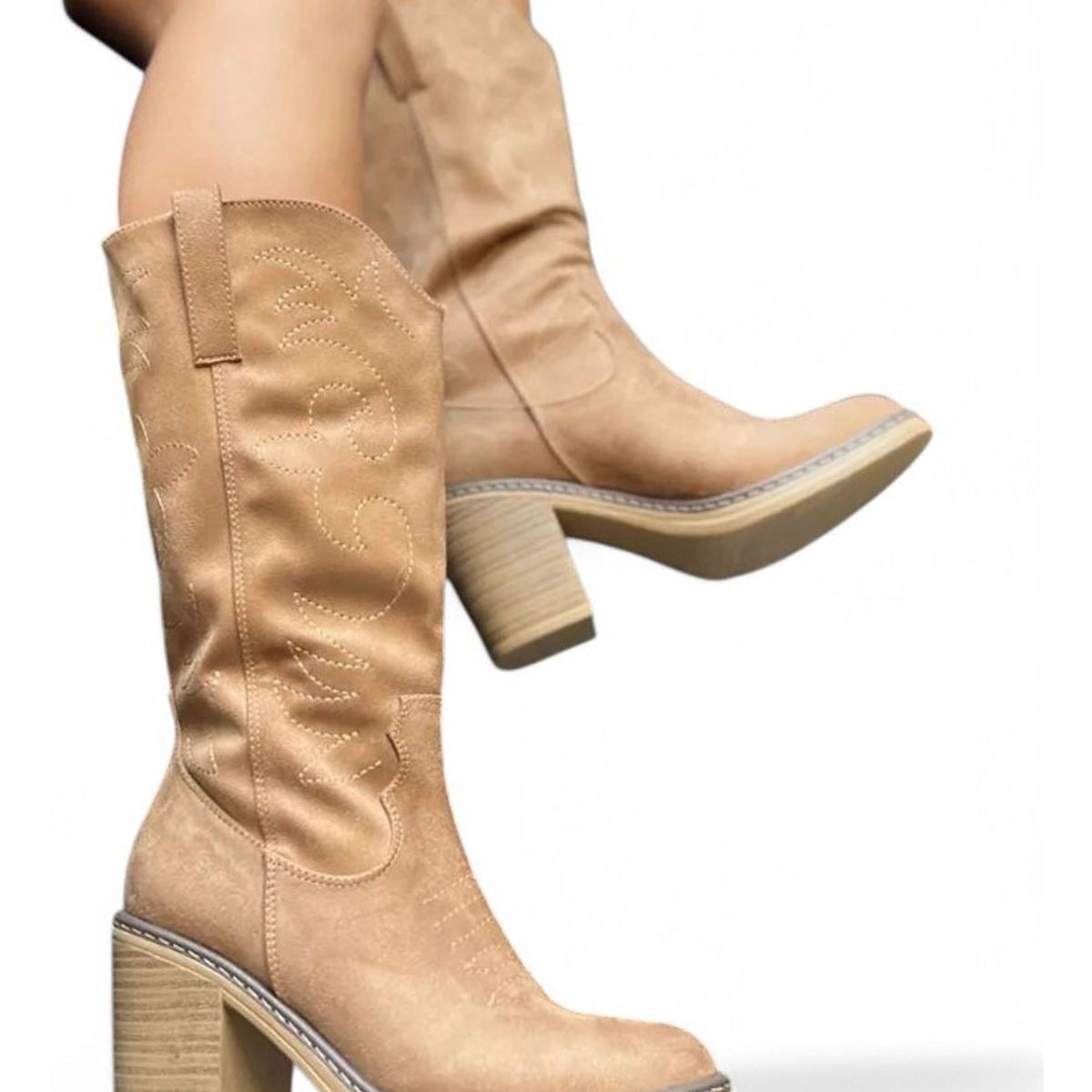 GENERICO - Botin Mujer Texana Alta Taco 7 2086L-80 Color Papa