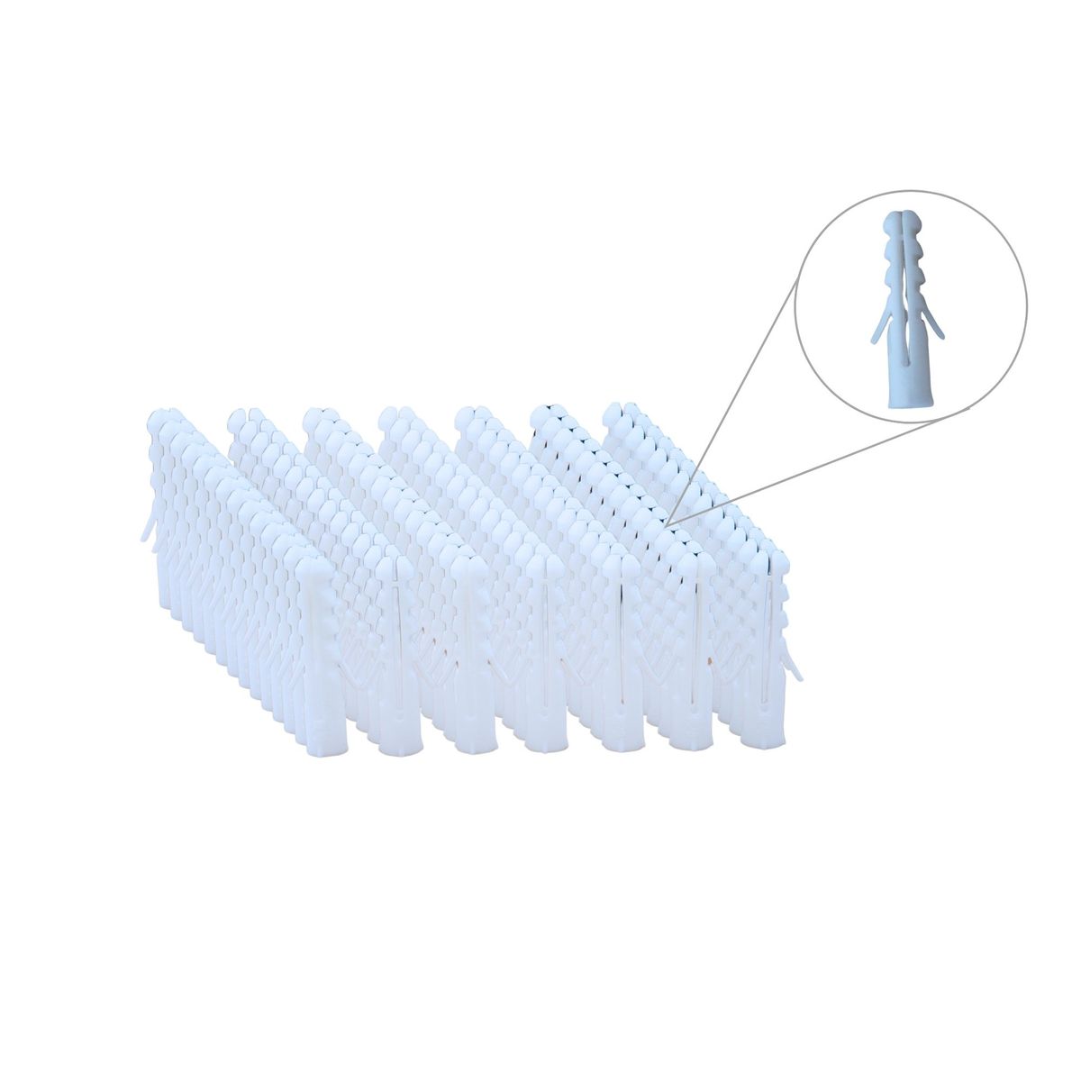 VIKINGO - TARUGO PLASTICO COLOR BLANCO 3/8, 100 unidades