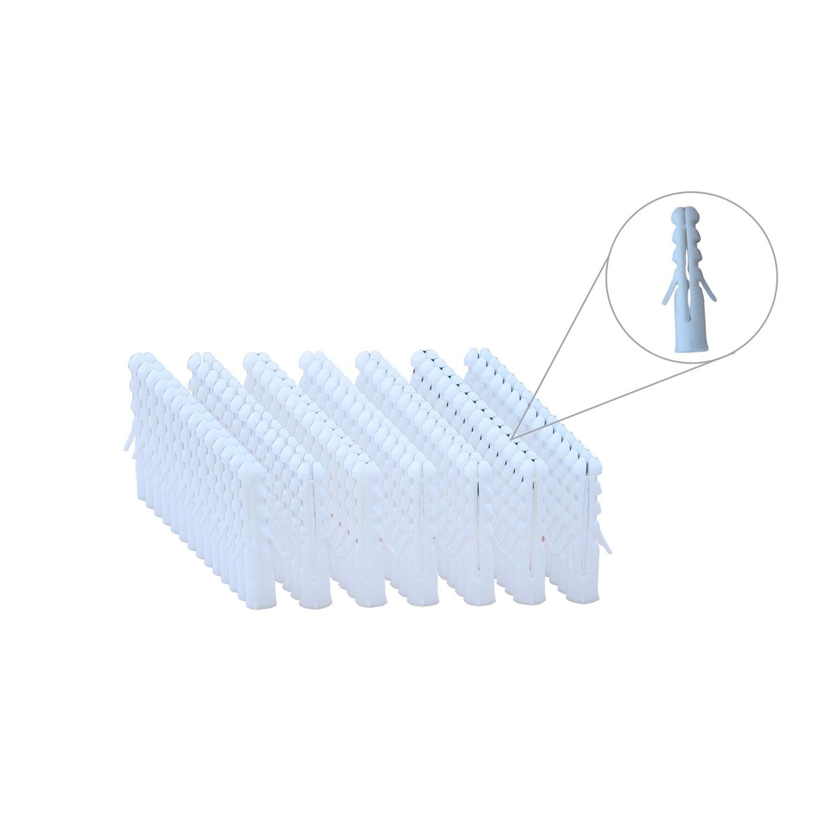 VIKINGO - TARUGO PLASTICO COLOR BLANCO 5/16, 100 unidades