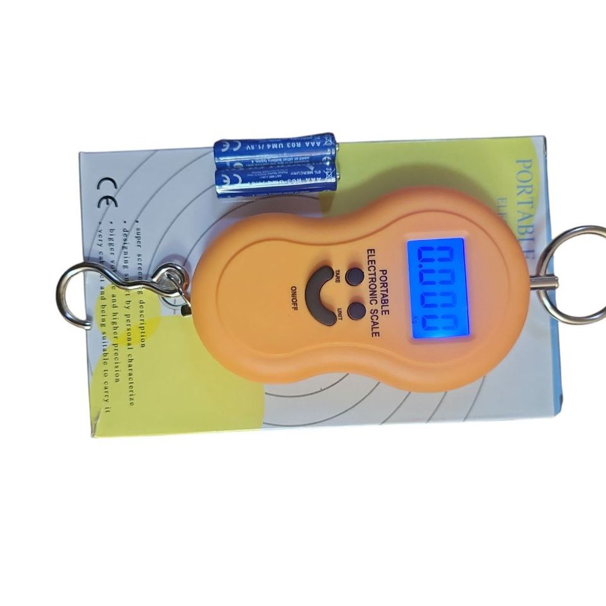 GENERICO - BALANZA DIGITAL COLGANTE CON GANCHO 50KG NARANJA