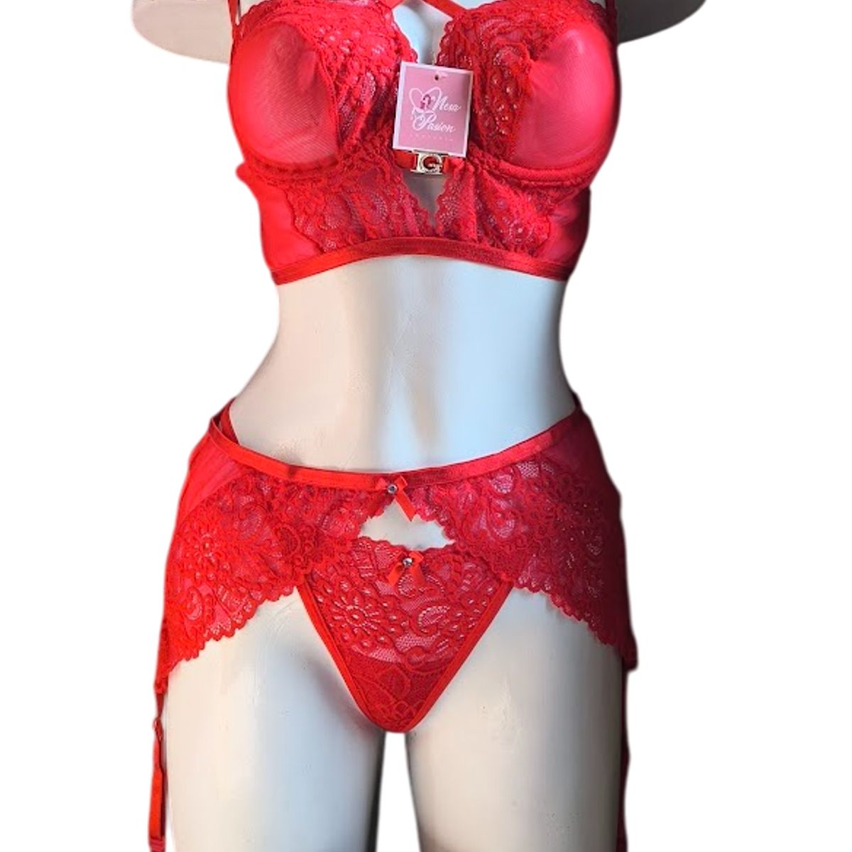 GENERICO - LENCERIA PORTALIGAS DE ENCAJE CON MEDIAS