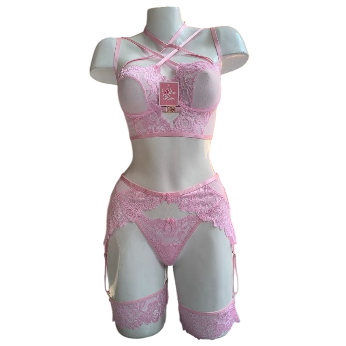 GENERICO - LENCERIA PORTALIGAS DE ENCAJE CON LIGUEROS