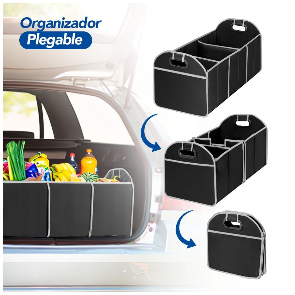 KELLER - Organizador Plegable para Auto y Pañitos Húmedos de Regalo