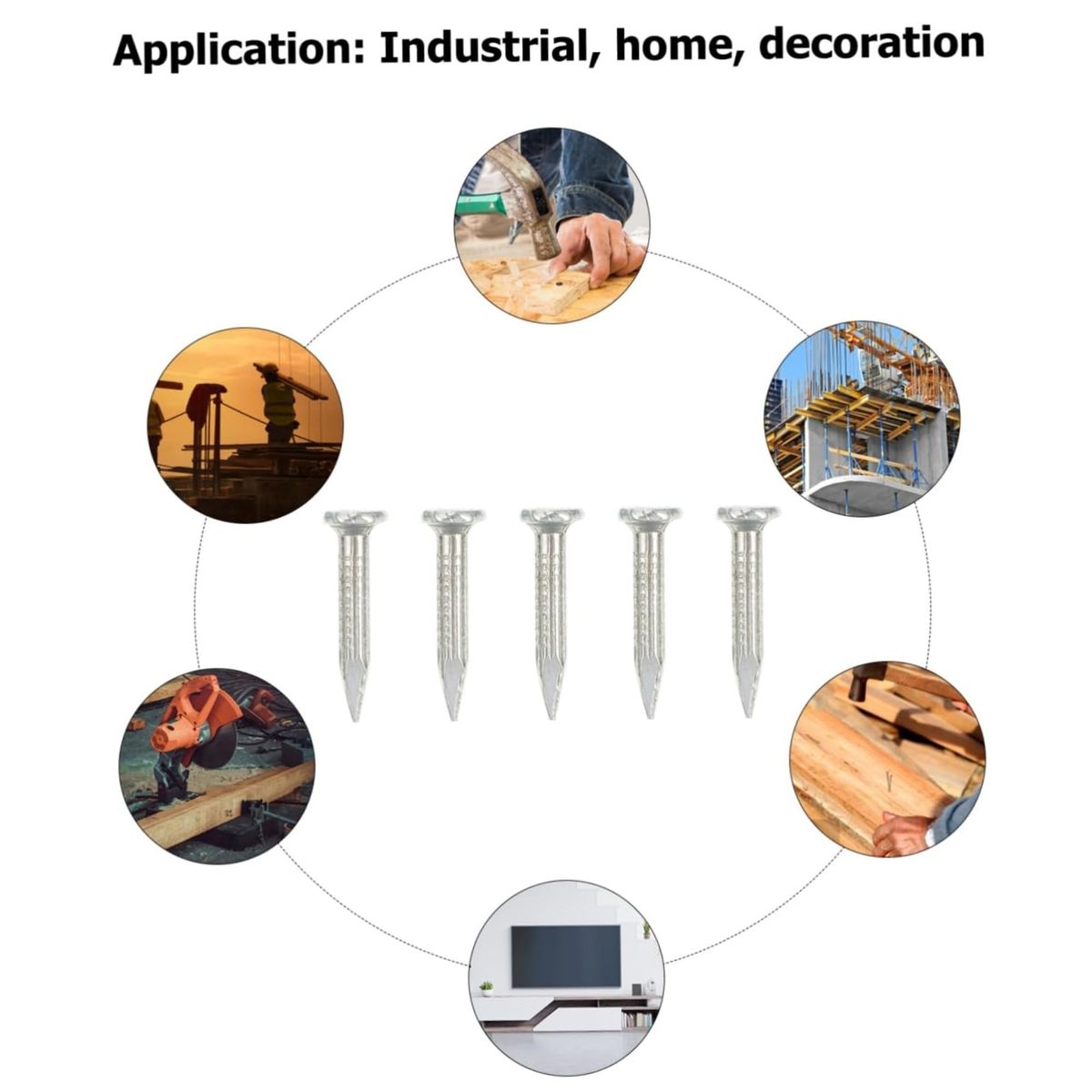 VIKINGO - CLAVO PARA CONCRETO 2. 1/2", 100 PZAS