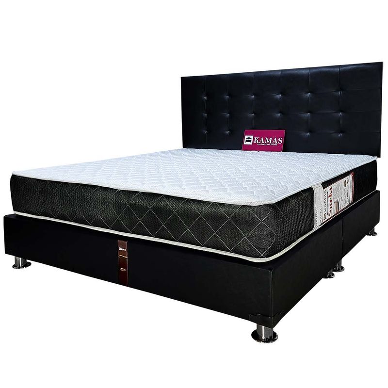 KAMAS - DORMITORIO KAMAS KING SARKI + CABECERA AÉREA RECTANGULAR 1 - NEGRO