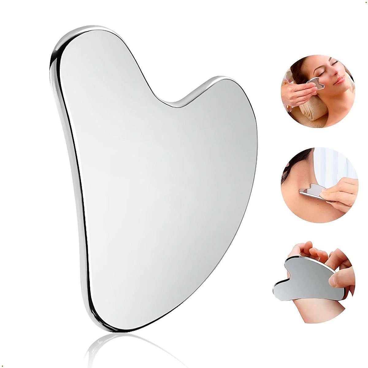 GENERICO - Gua Sha Acero Inoxidable - Antiarrugas Drenaje Linfático