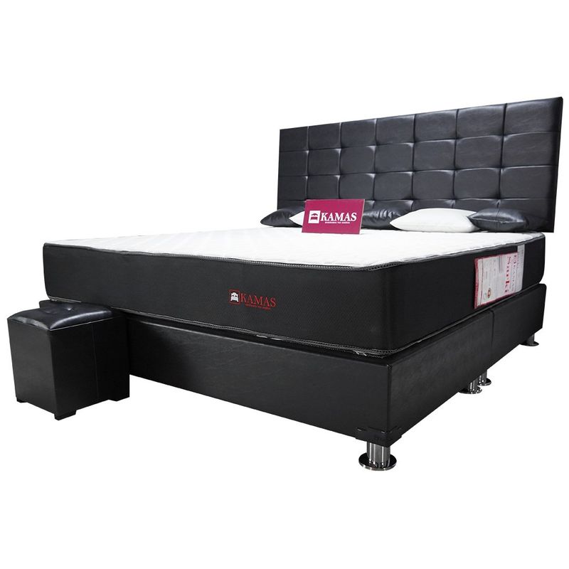 KAMAS - DORMITORIO KAMAS KING SARKI + CABECERA AÉREA RECTANGULAR 2 - NEGRO