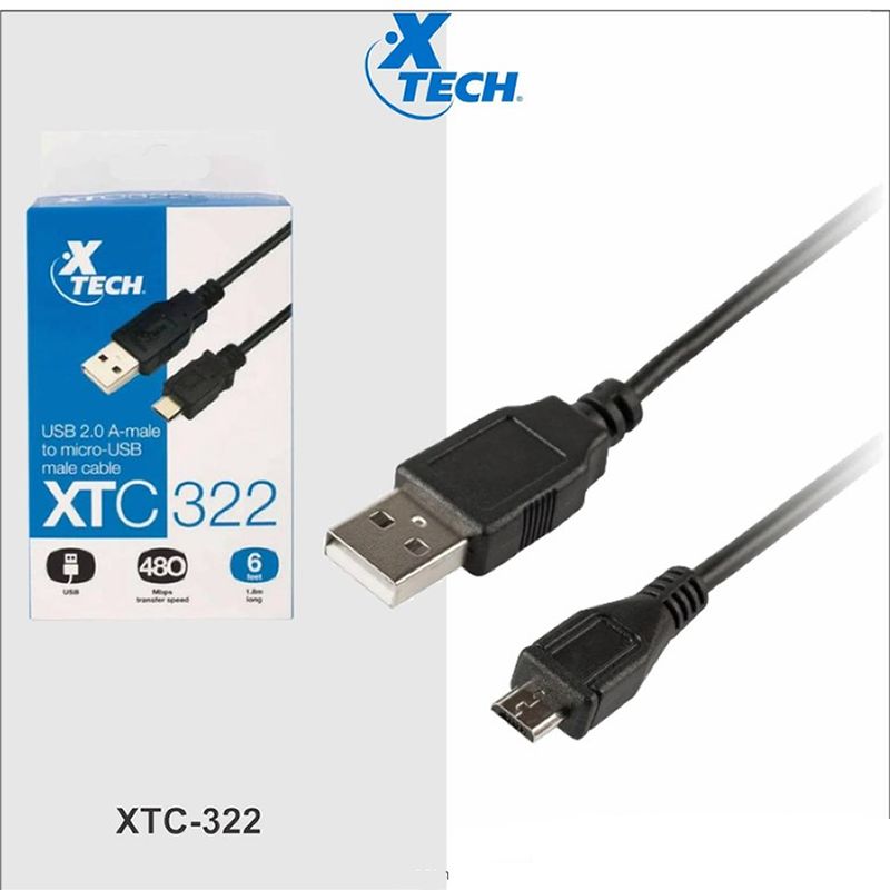 GENERICO - Cable Xtech XTC-322 USB 2.0 A Micro USB Negro