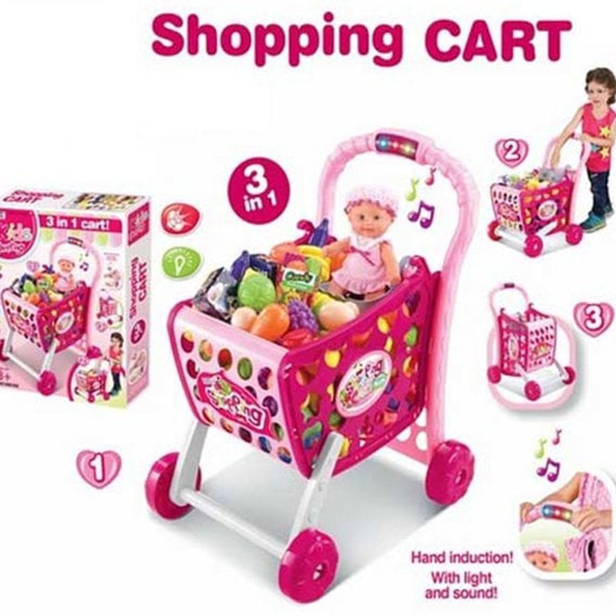 GENERICO - Juguete Carrito De Compras Con Sonido Supermercado Niñas