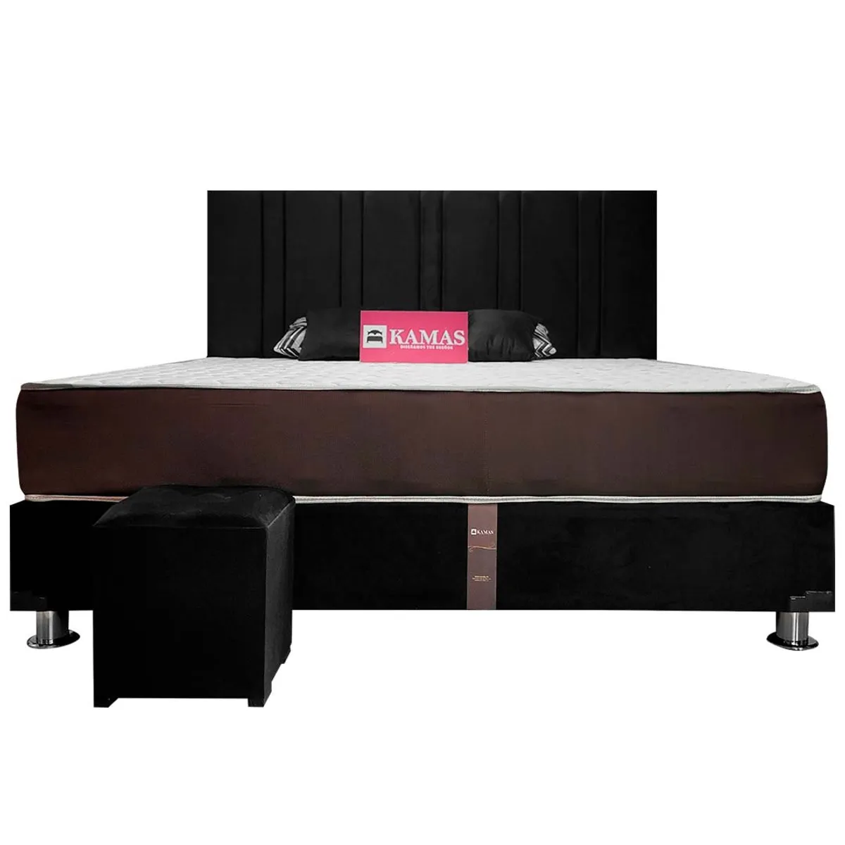 KAMAS - DORMITORIO KAMAS KING SARKI + CABECERA AÉREA LINEAL 3 - NEGRO
