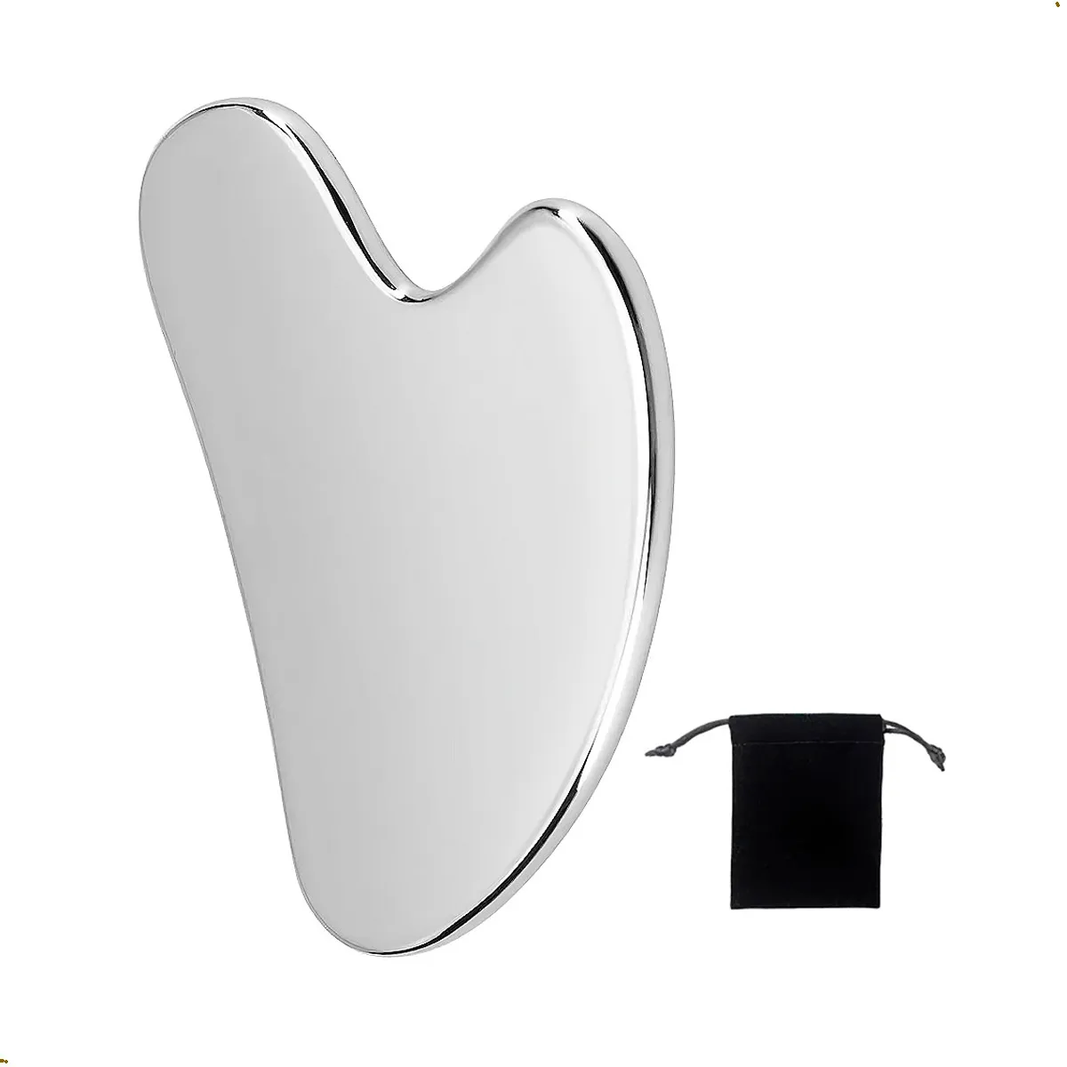 GENERICO - Gua Sha   Antiarrugas, Drenaje Linfático Acero Inoxidable