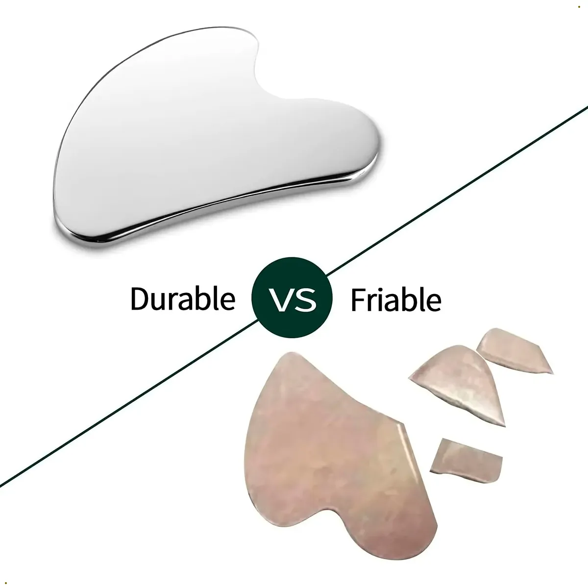 GENERICO - Gua Sha   Antiarrugas, Drenaje Linfático Acero Inoxidable