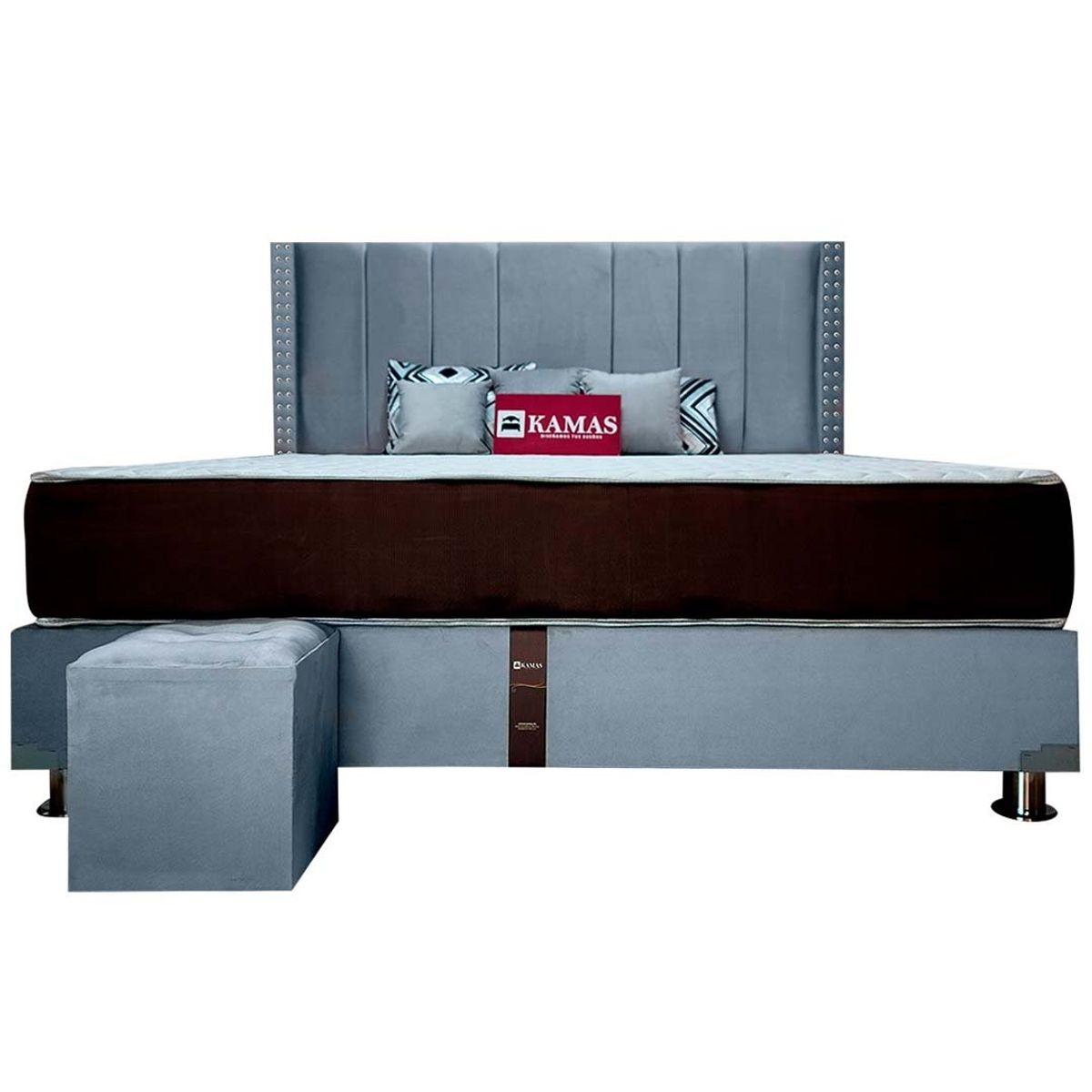 KAMAS - DORMITORIO KAMAS KING SARKI + CABECERA AÉREA LINEAL 4 - PLATA