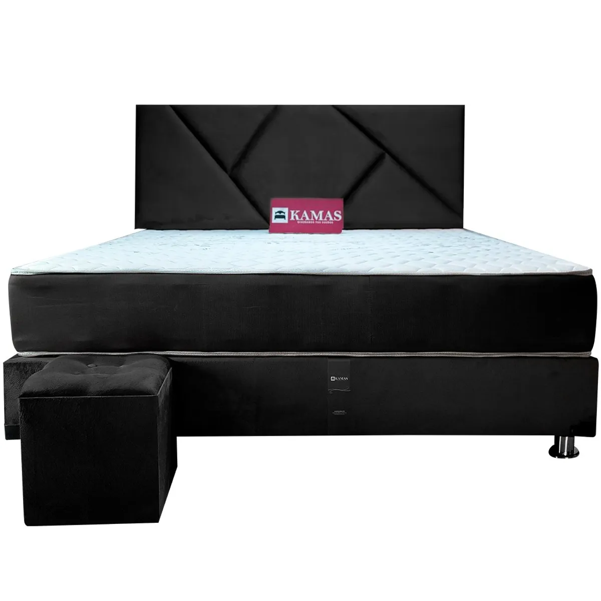 KAMAS - DORMITORIO KAMAS KING SARKI + CABECERA AÉREA LINEAL 2 - NEGRO
