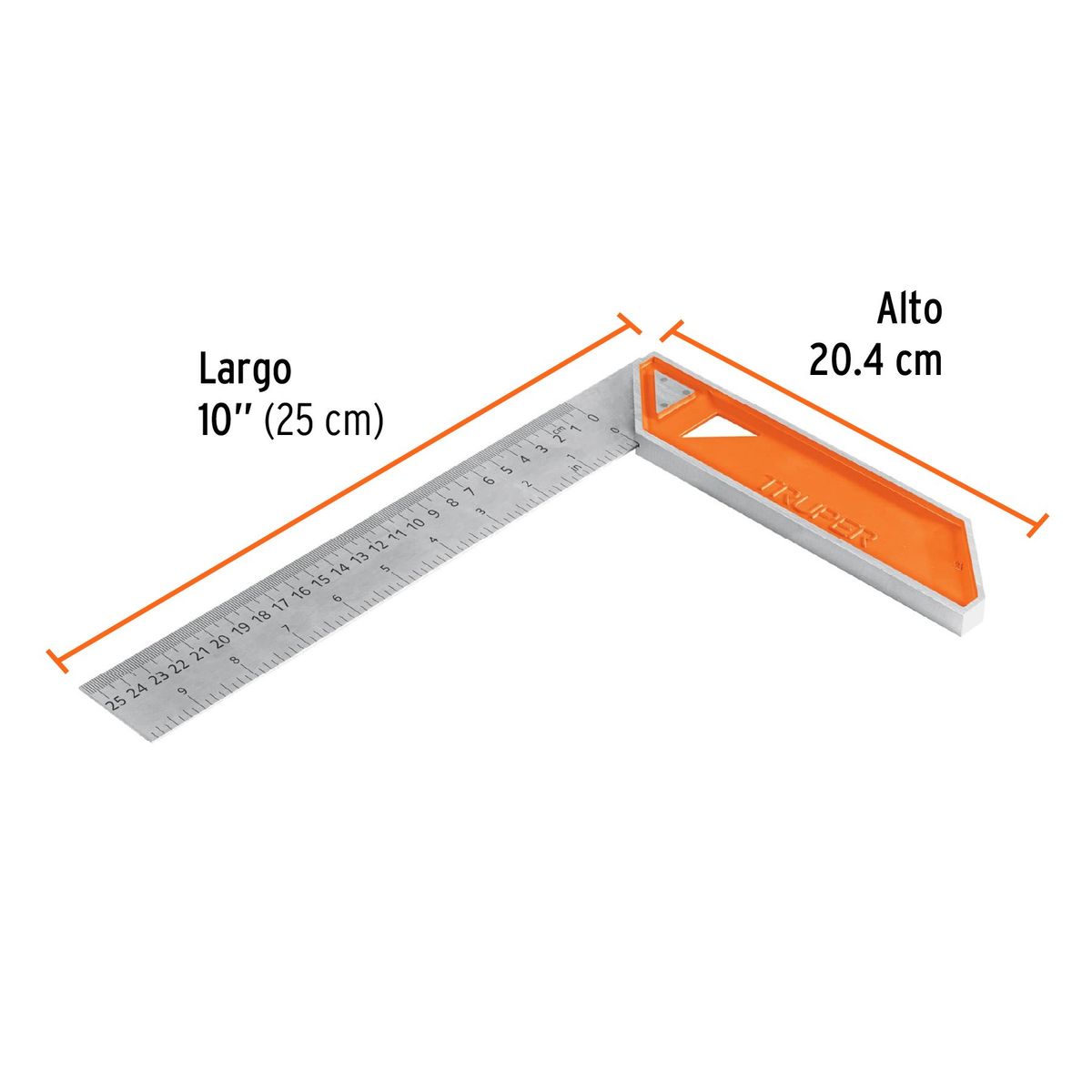 TRUPER - Escuadra 10″ Para Carpintero  con Mango de Aluminio