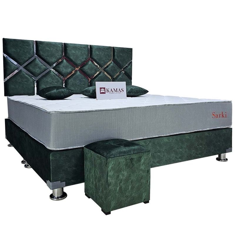 KAMAS - DORMITORIO KAMAS KING SARKI + CABECERA AÉREA VORTEX - VERDE PACAY