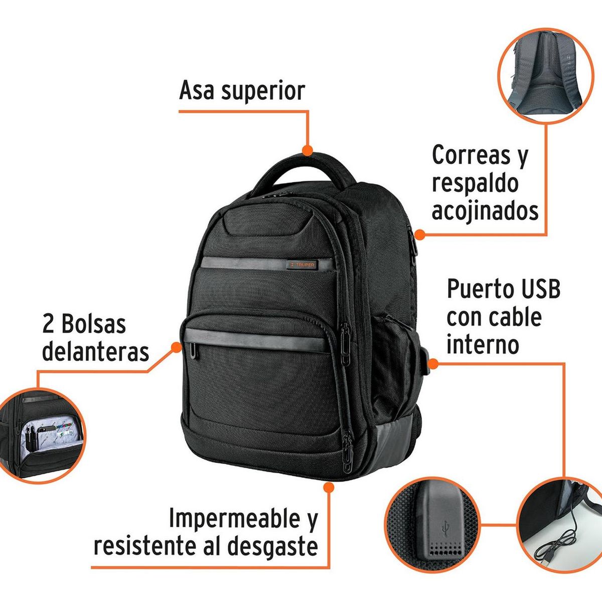 TRUPER - Mochila Porta Laptop Truper 60179