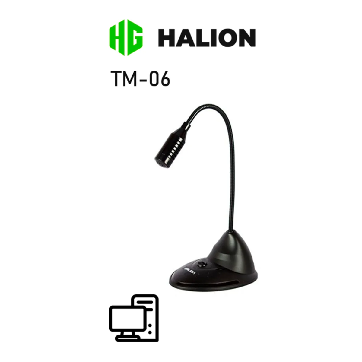 HALION - Microfono Desktop Gamer Halion TM-06 Negro Plastico