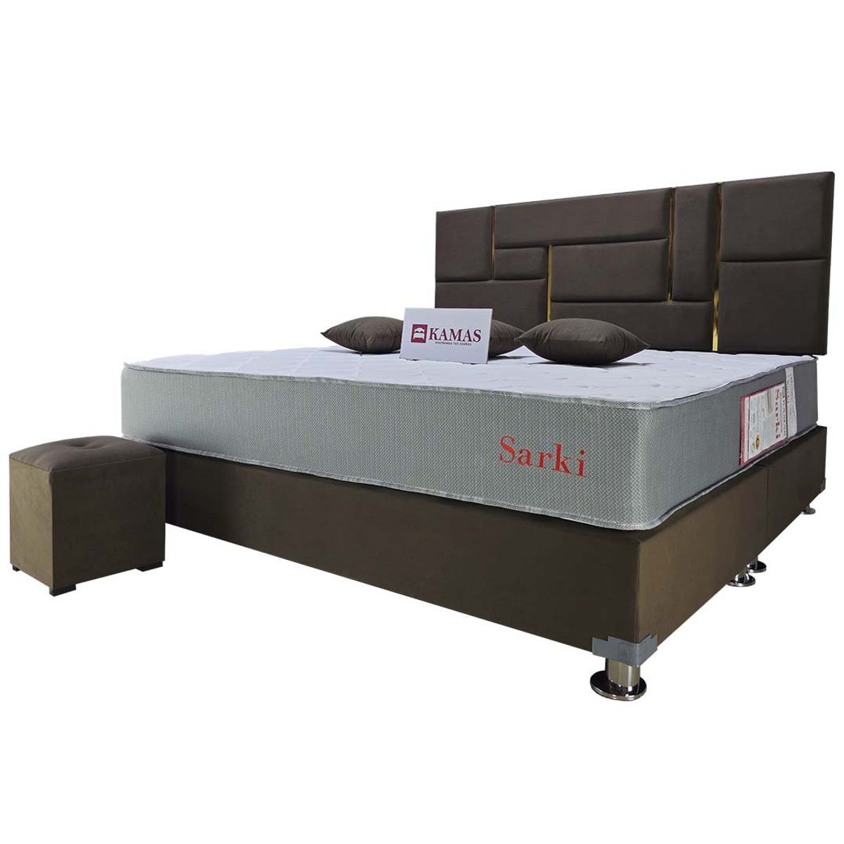 KAMAS - DORMITORIO KAMAS KING SARKI + CABECERA AÉREA MOKI - CHOCOLATE