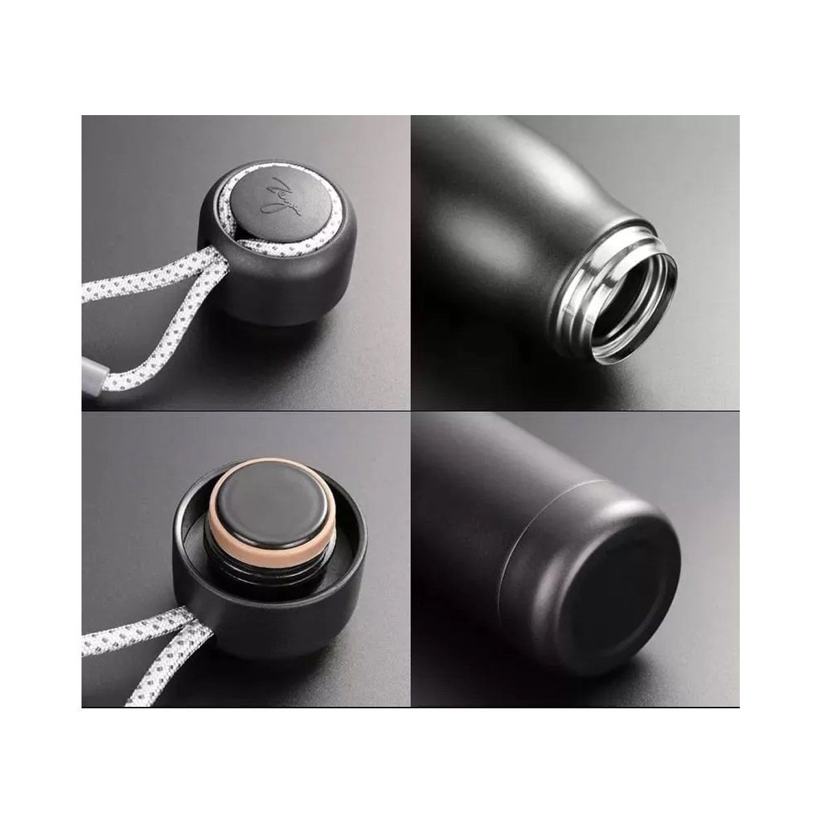 GENERICO - Termo Botella Tomatodo 500ML Set  De 3 Piezas Gris