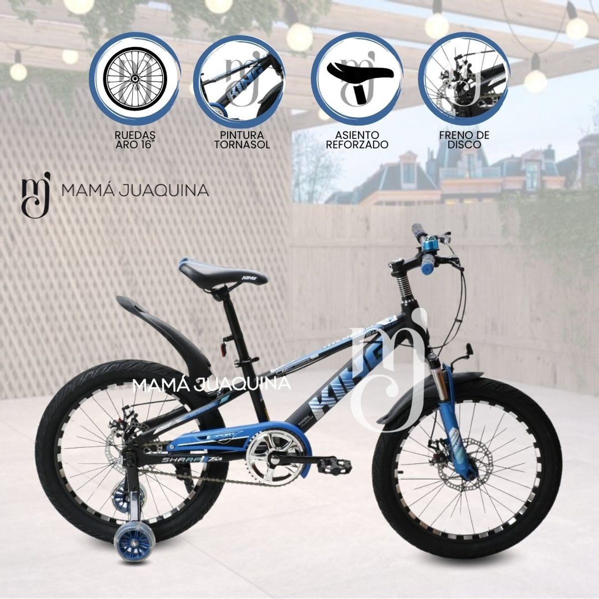 VELOX - Bicicleta Montañera para Niño Aro 16 «SHARPIE» Black