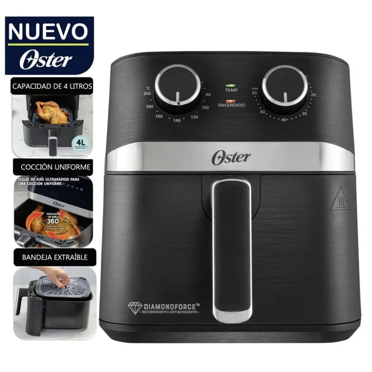 OSTER - Freidora De Aire Oster 4Lt CKSTAF401MDF