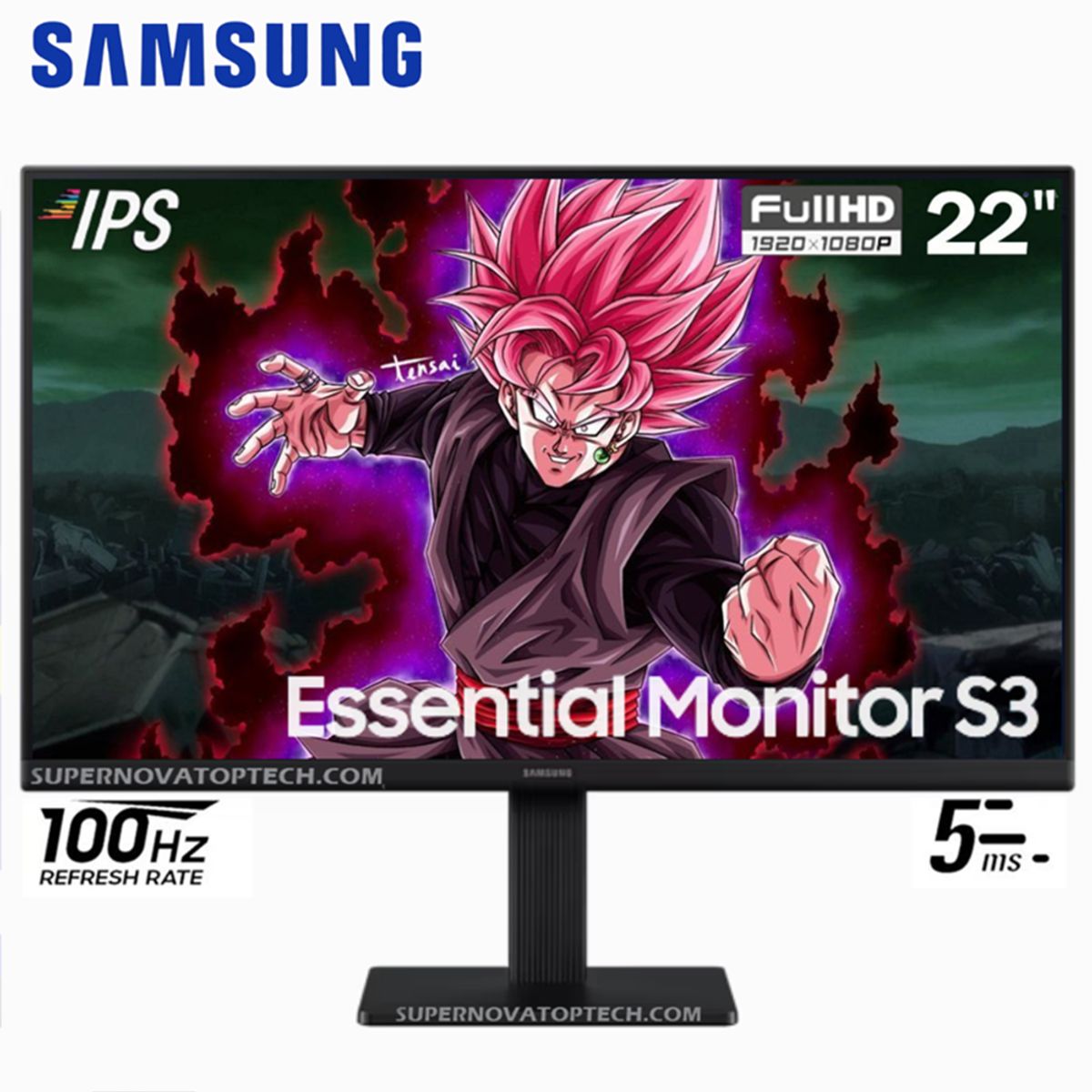 SAMSUNG - Monitor Samsung LS22D300GALXPE Essential S3 22 IPS FHD 100Hz 5ms