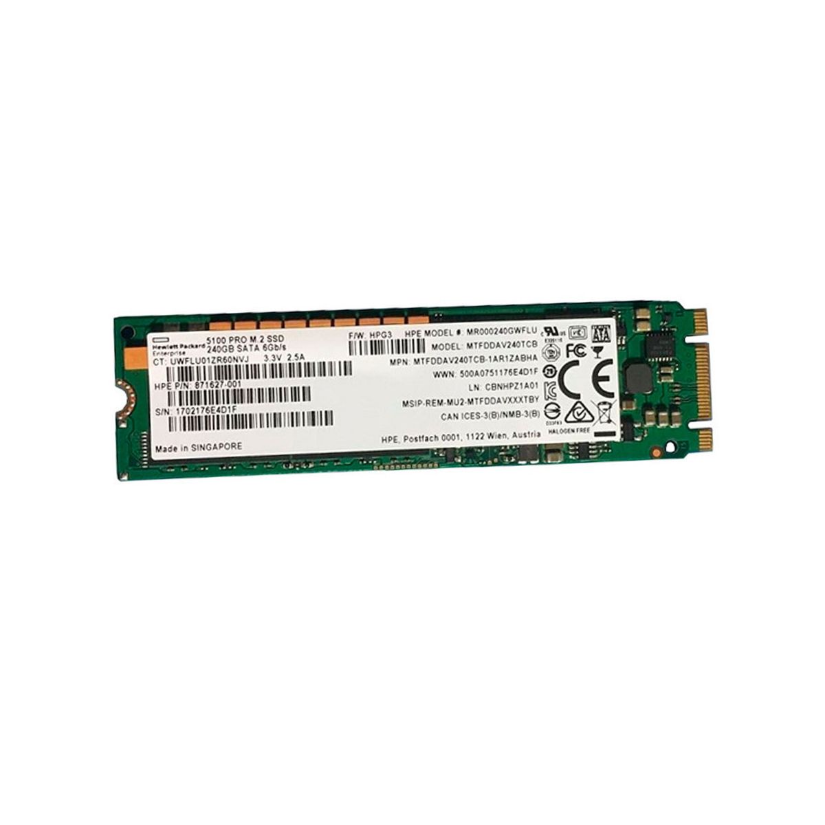 HP - UNIDAD SSD HPE 240GB EN SATA M2 PN 875488-B21 875850-001 871627-001