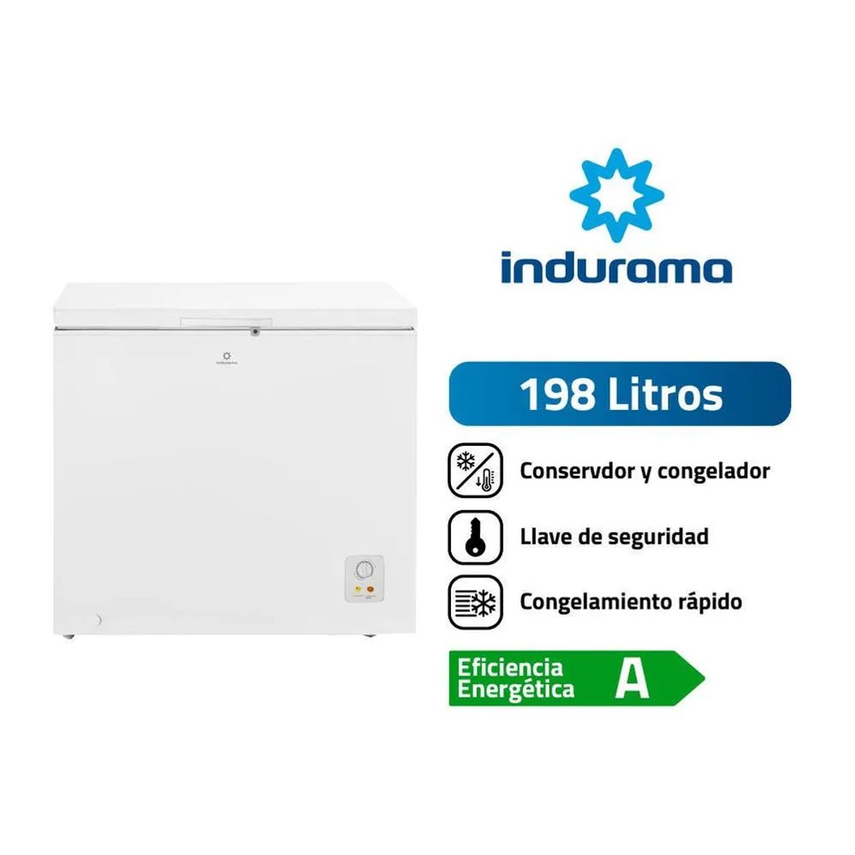 INDURAMA - Congelador Horizontal 198 litros Blanco Indurama CI-220BL