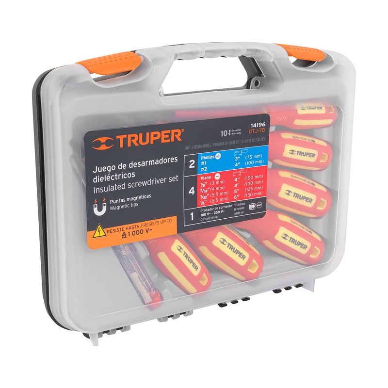 TRUPER - Juego Desarmadores Dieléctricos 1000v 7pz + Maletin