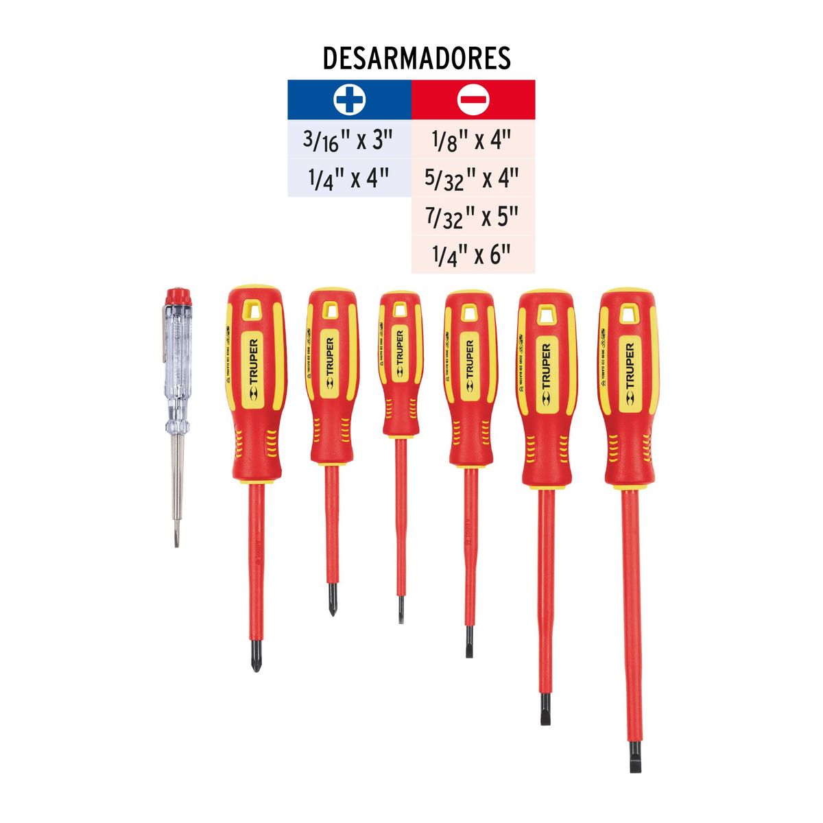 TRUPER - Juego Desarmadores Dieléctricos 1000v 7pz + Maletin